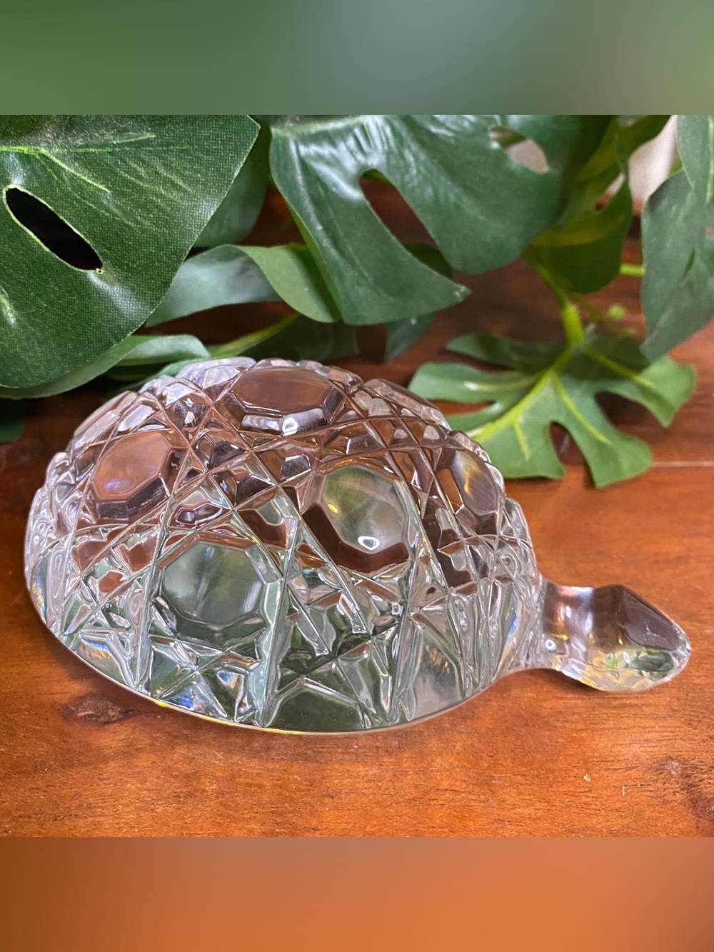 Waterford Crystal Turtle Tortoise Figurine Faceted Paperweight Ireland Vintage
